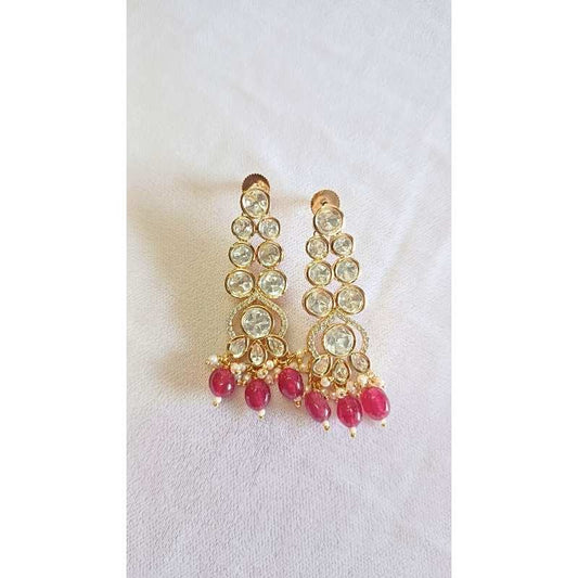 Red Latika Kundan Dangle
