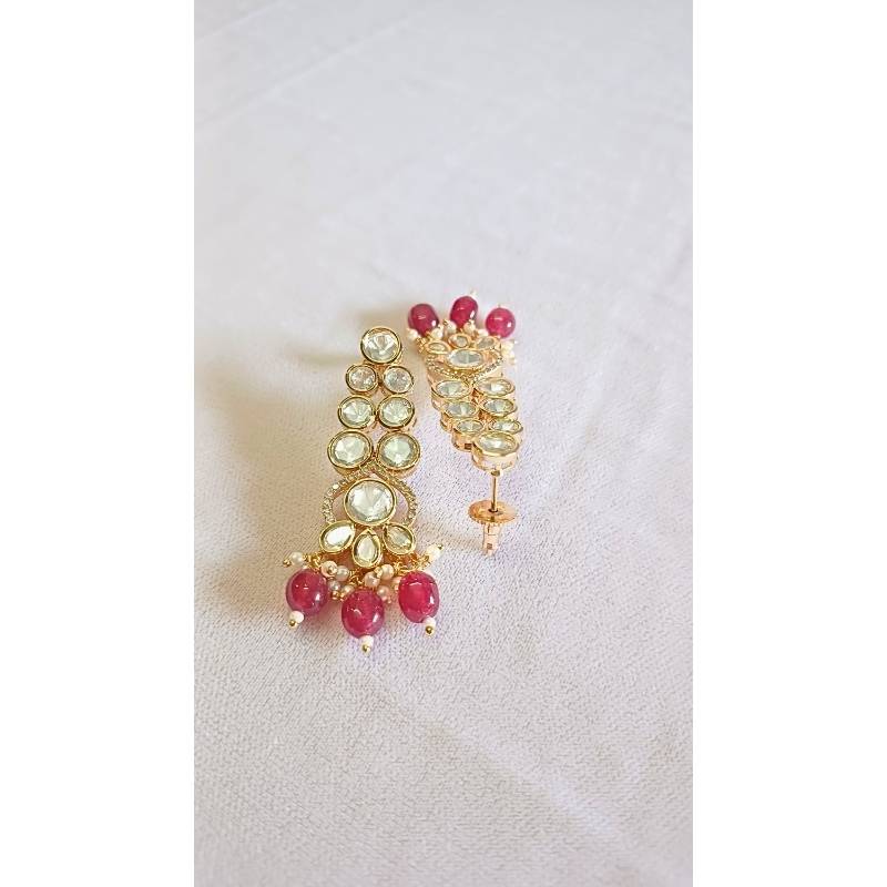 Red Latika Kundan Dangle