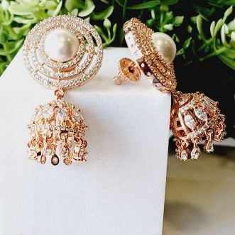 Rose Gold Palak Stud Jhumkis