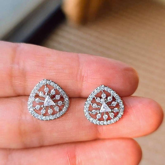 Silver Bhanu Diamond Studs