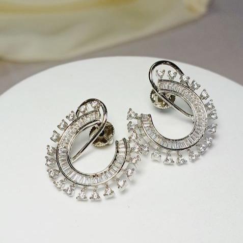 Silver Diya Studs