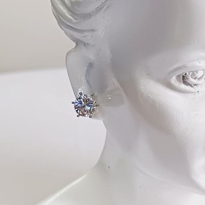 AD Silver Gargi Solitaire Studs Earrings