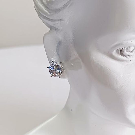 AD Silver Gargi Solitaire Studs Earrings