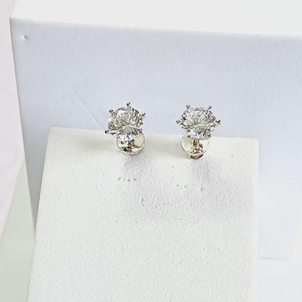Silver Gargi Solitaire Studs