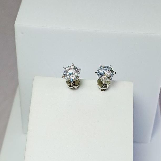 Silver Gargi Solitaire Studs