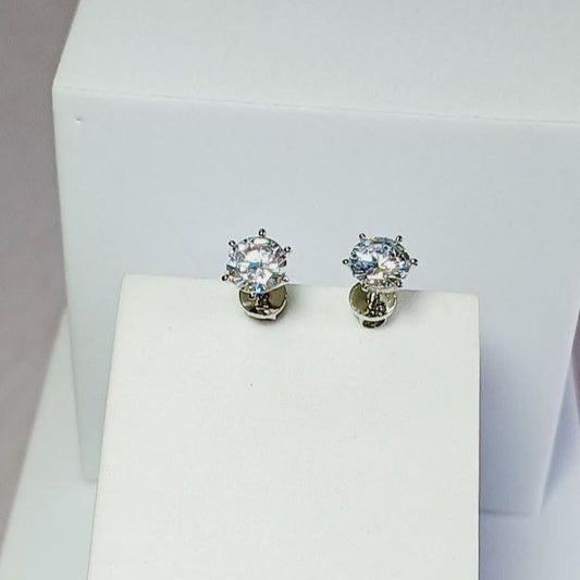 Silver Gargi Solitaire Studs