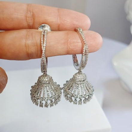 Silver Jisha Hoop Jhumki