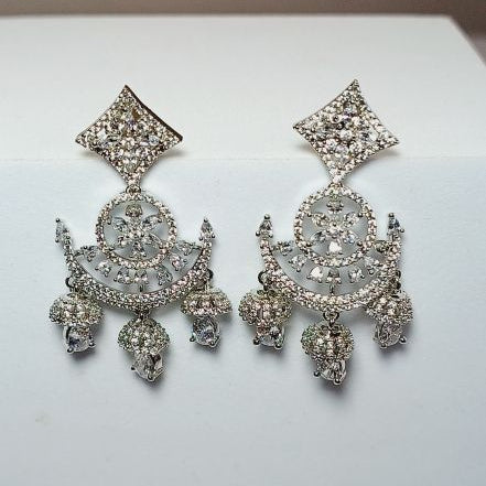 Silver Nurvi Chandbali Jhumki