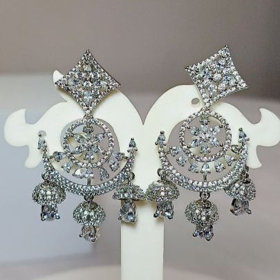 Silver Nurvi Chandbali Jhumki