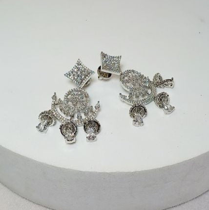 Silver Nurvi Chandbali Jhumki