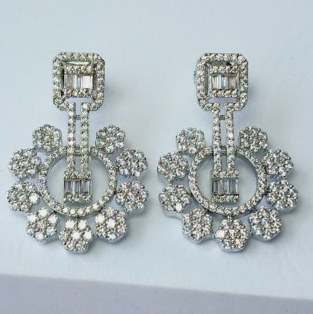 American Diamond Silver Sarah Drop Earrings