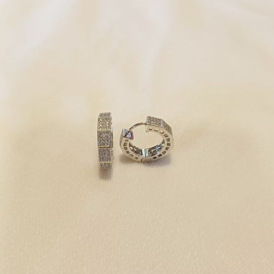 Silver Shloka Diamond Hoops