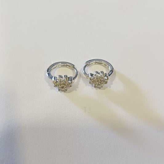 Silver Talika Diamond Hoops