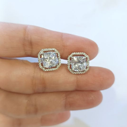 American Diamond Silver Tisya Studs Earrings