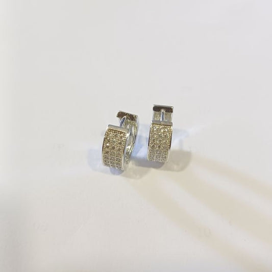 American Diamond Silver Twisha Hoop Earrings