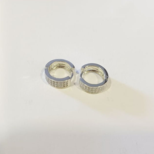 Silver Twisha Diamond Hoops