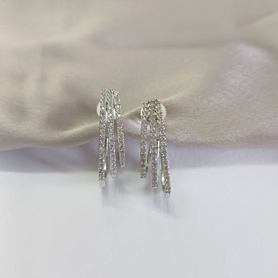 American Diamond Silver Urmila Bali Earrings