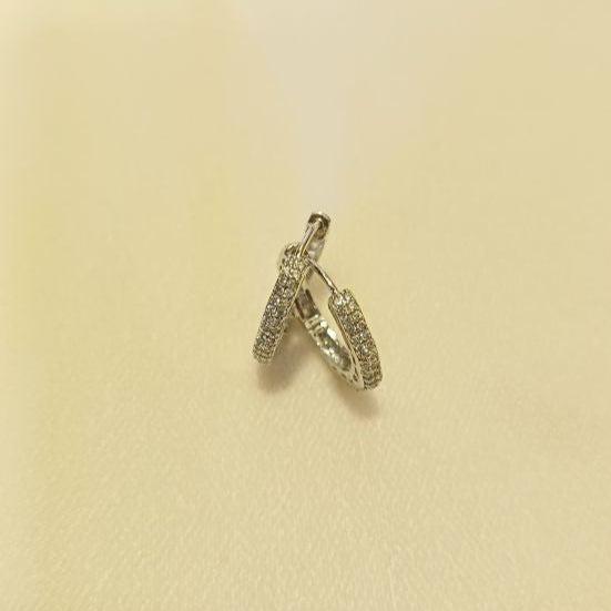 Silver Vihana Diamond Hoops