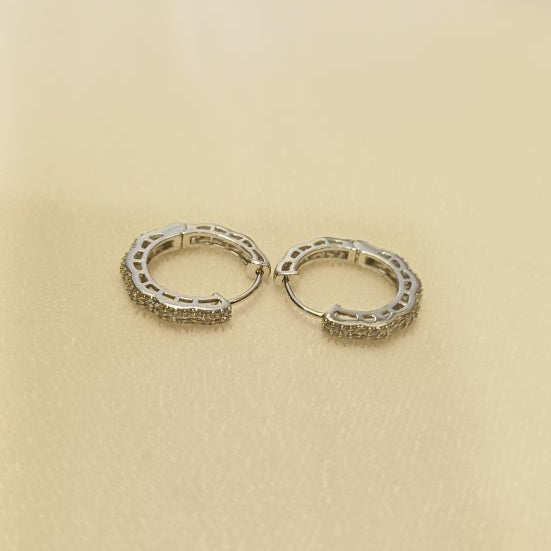 American Diamond Silver Vihana Hoops Earrings