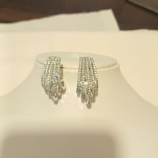 American Diamond Silver Viva Bali Earrings