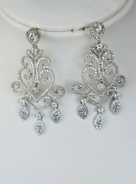 American Diamond Silver Vrinda Dangler