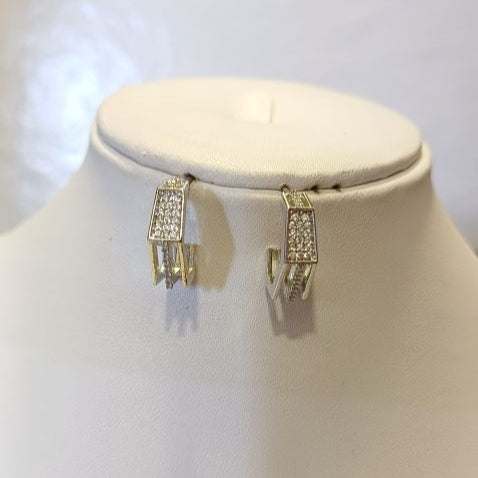 American Diamond Silver Yuvika Bali Earrings