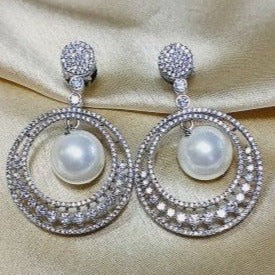 American Diamond Silver Saumya Drop Earrings