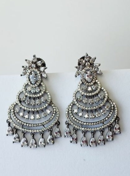 American Diamond Antique Eliza Chandbali Earrings