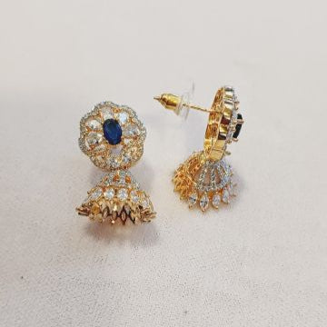 Blue Ayra Jhumki - Gold