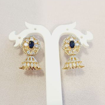 Blue Ayra Jhumki - Gold