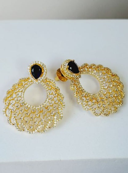 Blue Kriti Chandbali Gold