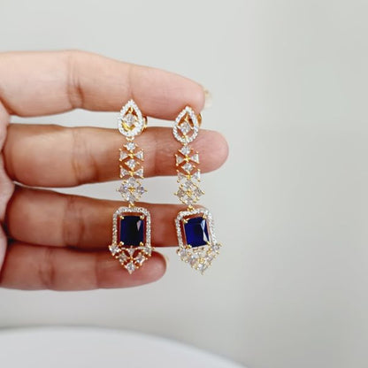 American Diamond Blue Lipi Dangler 