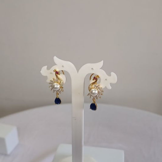 American Diamond Blue Purva Drop Earrings
