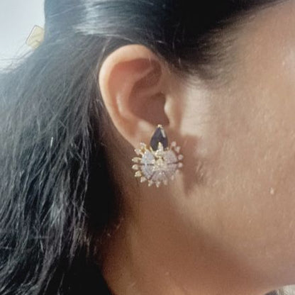 Blue Raha Studs - Gold