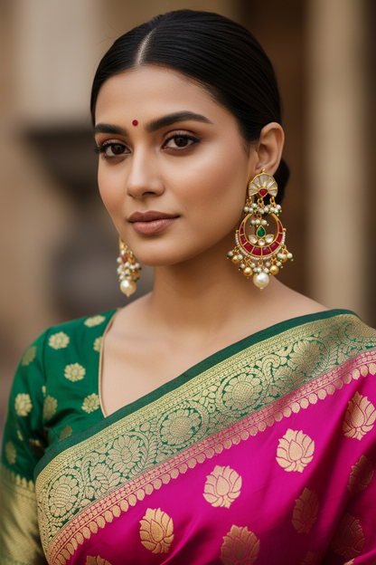 Gold Aahi Kundan Chandbali