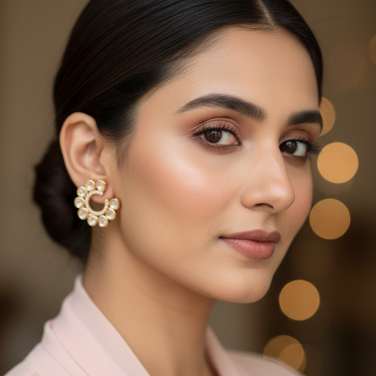 Gold Aashvi Kundan Studs