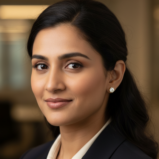 Gold Anali Solitaire Studs