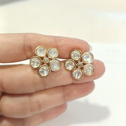 Gold Anasia Kundan Studs