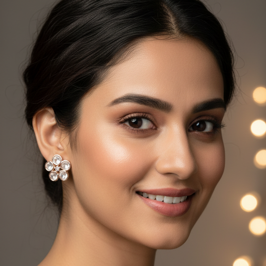 Gold Anasia Kundan Studs