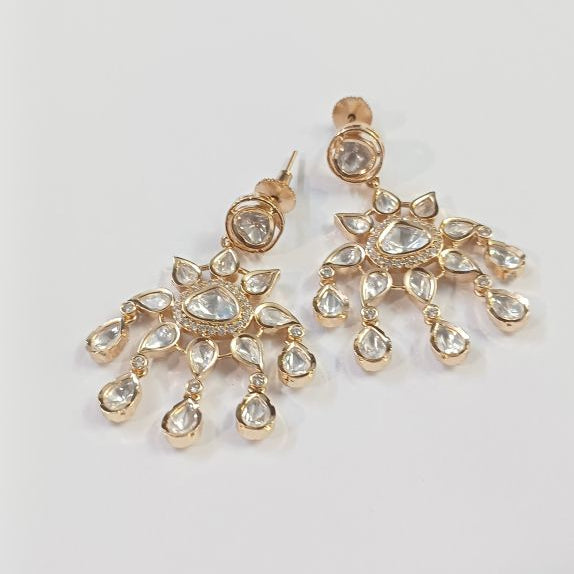 Gold Kundan Bhagya Danglers