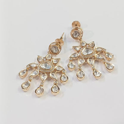 Gold Kundan Bhagya Danglers