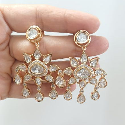 Gold Kundan Bhagya Danglers