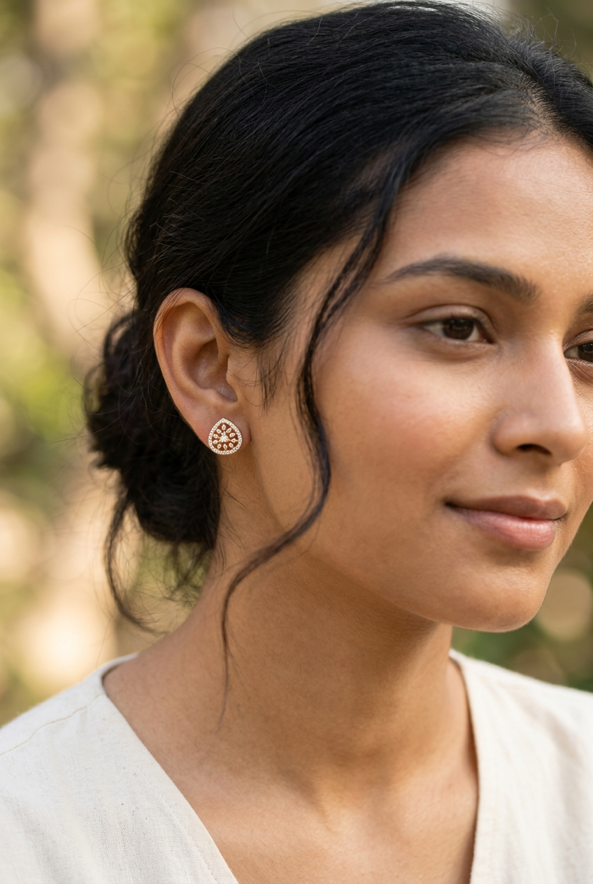 Gold Bhanu Diamond Studs