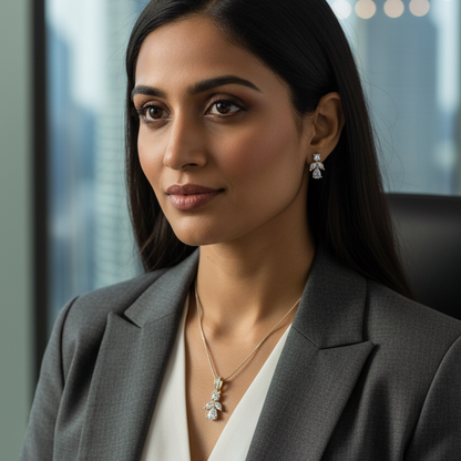 Gold Bhoomi Diamond Pendant Set