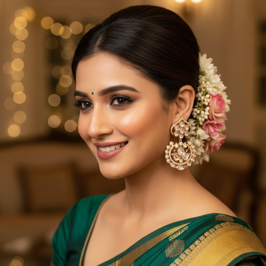 Gold Brinda Kundan Drop