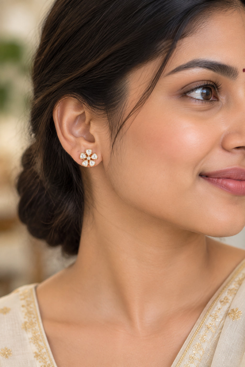 Gold Charvi Kundan Studs