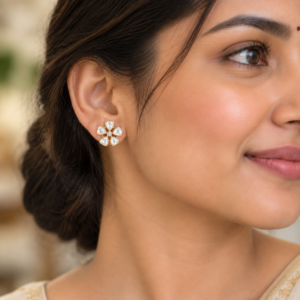 Gold Charvi Kundan Studs