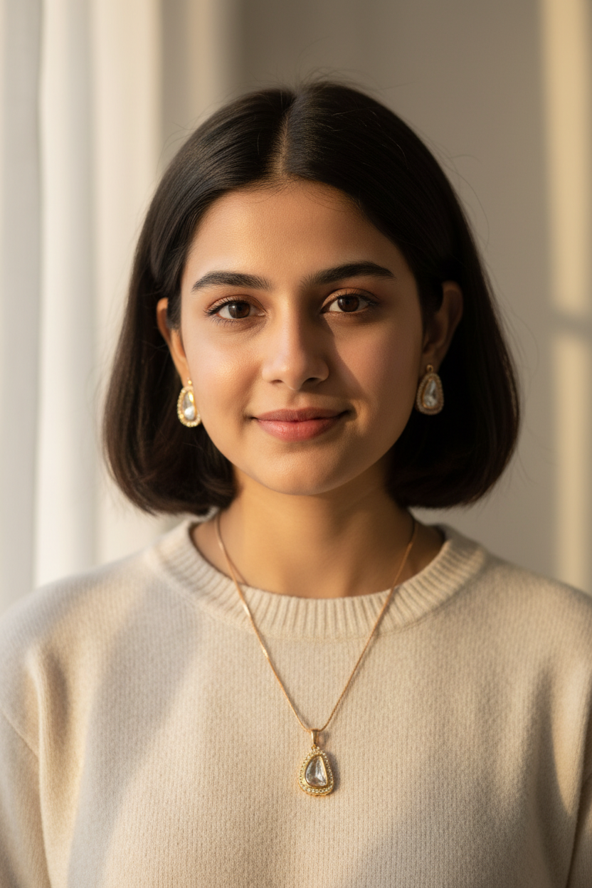 Gold Dea Kundan Pendant Set