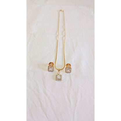 Gold Ekavali Diamond Pendant Set