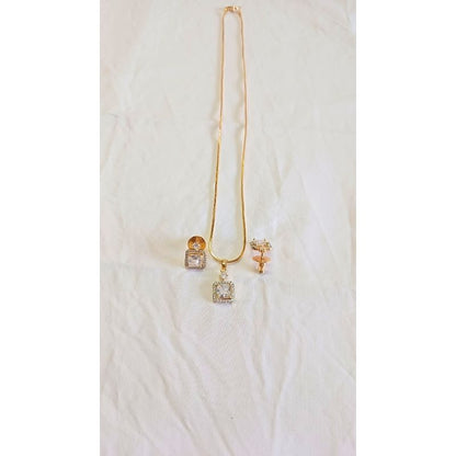 Gold Ekavali Diamond Pendant Set